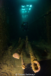 Periscopes on submarine tender Heian Maru, Chuuk by Tobias Reitmayr 